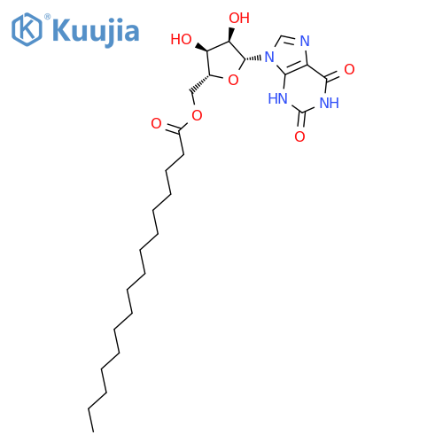 Xanthosine, 5'-hexadecanoate structure