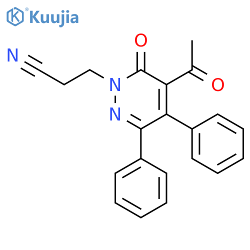 1(6H)-Pyridazinepropanenitrile, 5-acetyl-6-oxo-3,4-diphenyl- structure
