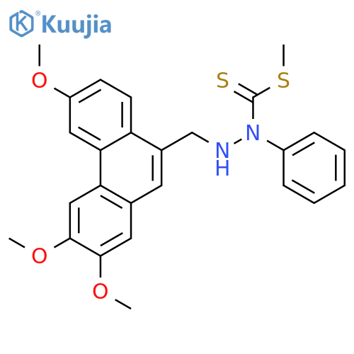 Hydrazinecarbodithioic acid, 1-phenyl-2-[(2,3,6-trimethoxy-9-phenanthrenyl)methyl]-, methyl ester structure