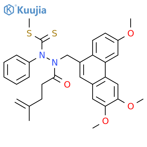 4-Pentenoic acid, 4-methyl-, 2-[(methylthio)thioxomethyl]-2-phenyl-1-[(2,3,6-trimethoxy-9-phenanthrenyl)methyl]hydrazide structure