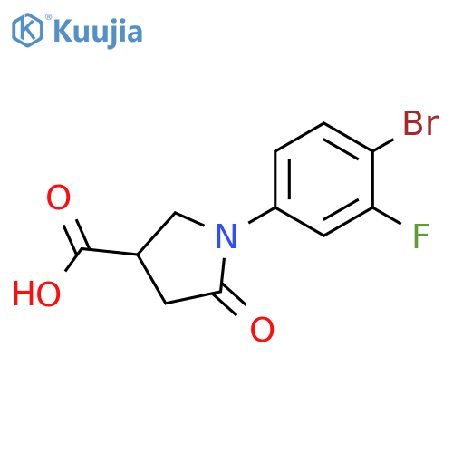 3-Pyrrolidinecarboxylic acid, 1-(4-bromo-3-fluorophenyl)-5-oxo- structure