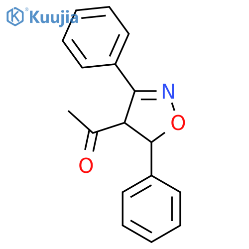 Ethanone, 1-(4,5-dihydro-3,5-diphenyl-4-isoxazolyl)- structure
