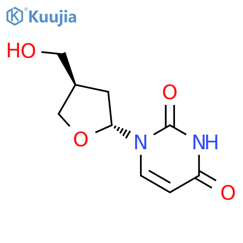 2,4(1H,3H)-Pyrimidinedione,1-[tetrahydro-4-(hydroxymethyl)-2-furanyl]-, (2R-trans)- (9CI) structure