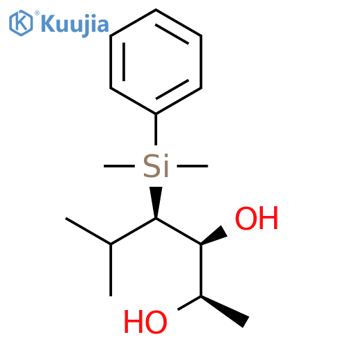 2,3-Hexanediol, 4-(dimethylphenylsilyl)-5-methyl-, (2R*,3S*,4R*)-(±)- structure