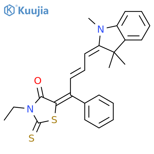 4-Thiazolidinone,5-[4-(1,3-dihydro-1,3,3-trimethyl-2H-indol-2-ylidene)-1-phenyl-2-buten-1-ylidene]-3-ethyl-2-thioxo- structure