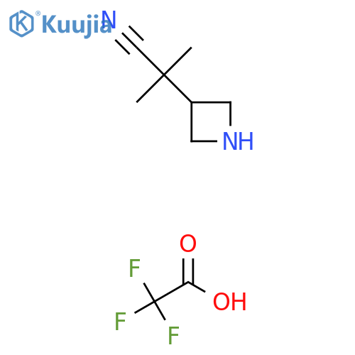 2-(azetidin-3-yl)-2-methyl-propanenitrile;2,2,2-trifluoroacetic acid structure