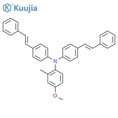 Benzenamine, 4-methoxy-2-methyl-N,N-bis[4-(2-phenylethenyl)phenyl]- structure