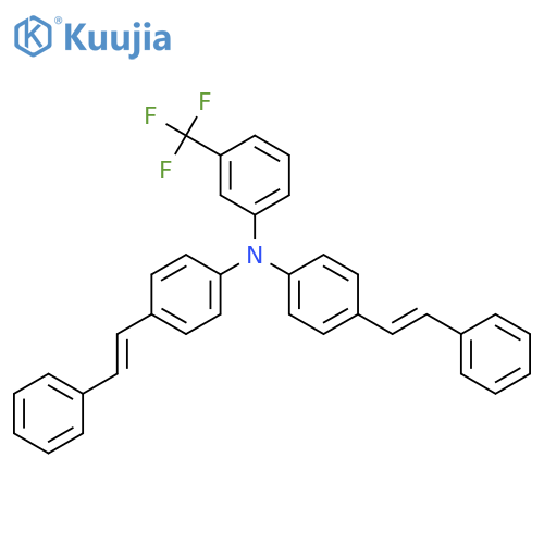 Benzenamine, N,N-bis[4-(2-phenylethenyl)phenyl]-3-(trifluoromethyl)- structure