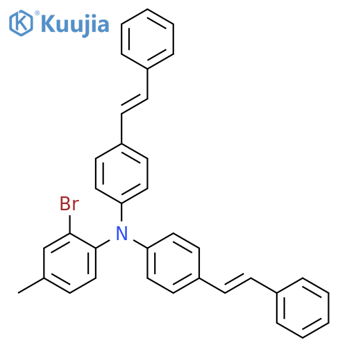 Benzenamine, 2-bromo-4-methyl-N,N-bis[4-(2-phenylethenyl)phenyl]- structure