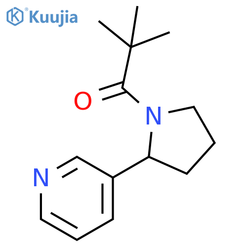 2,2-dimethyl-1-2-(pyridin-3-yl)pyrrolidin-1-ylpropan-1-one structure