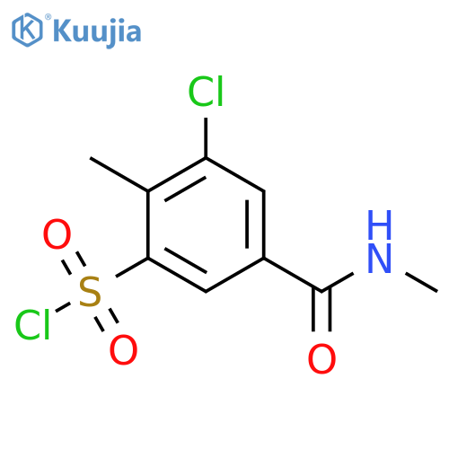 3-chloro-2-methyl-5-(methylcarbamoyl)benzene-1-sulfonyl chloride structure