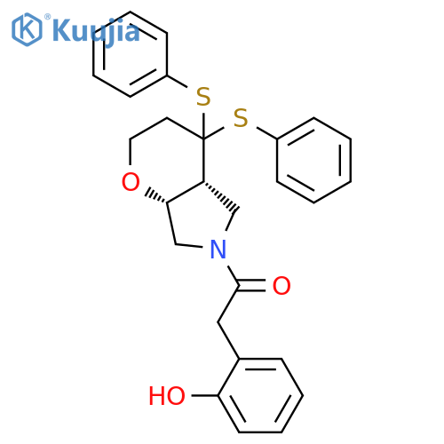 Ethanone,1-[(4aR,7aR)-hexahydro-4,4-diphenylthiopyrano[2,3-c]pyrrol-6(2H)-yl]-2-(2-hydroxyphenyl)-,rel- structure