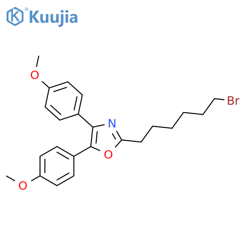 Oxazole, 2-(6-bromohexyl)-4,5-bis(4-methoxyphenyl)- structure