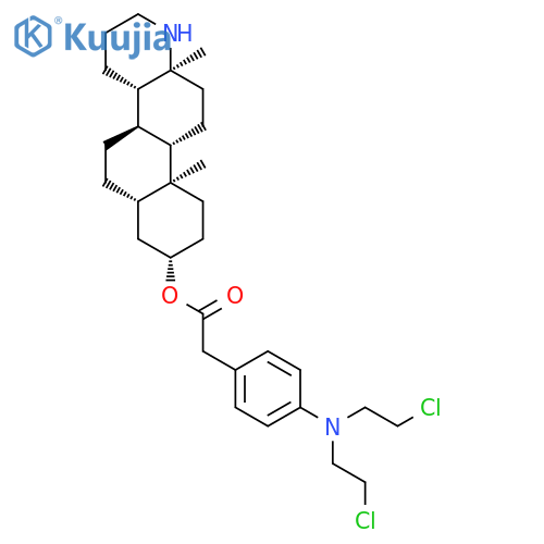 Benzeneacetic acid,4-[bis(2-chloroethyl)amino]-,(4aS,4bR,6aS,8S,10aS,10bS,12aS)-octadecahydro-10a,12a-dimethylnaphtho[2,1-f]quinolin-8-ylester structure