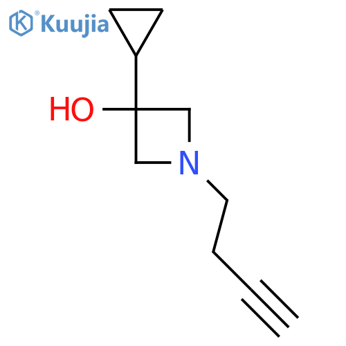 1-(but-3-yn-1-yl)-3-cyclopropylazetidin-3-ol structure