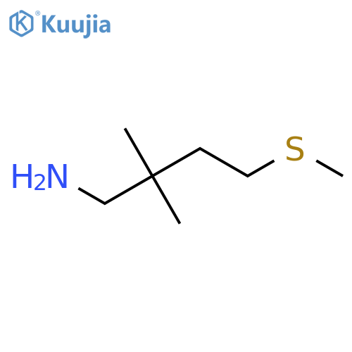 2,2-dimethyl-4-(methylsulfanyl)butan-1-amine structure