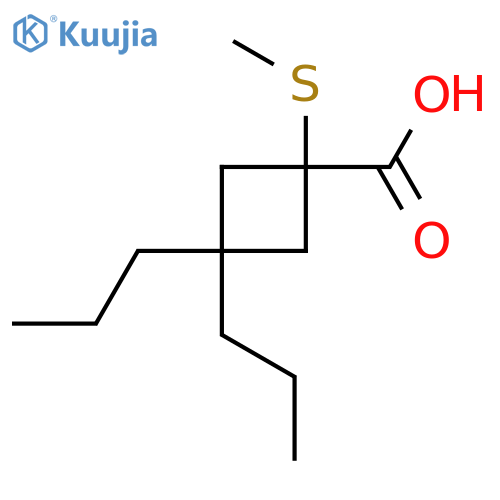1-(methylsulfanyl)-3,3-dipropylcyclobutane-1-carboxylic acid structure