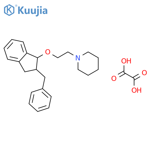 1-(2-{[(1S,2R)-2-benzyl-2,3-dihydro-1H-inden-1-yl]oxy}ethyl)piperidine ethanedioate (1:1) structure