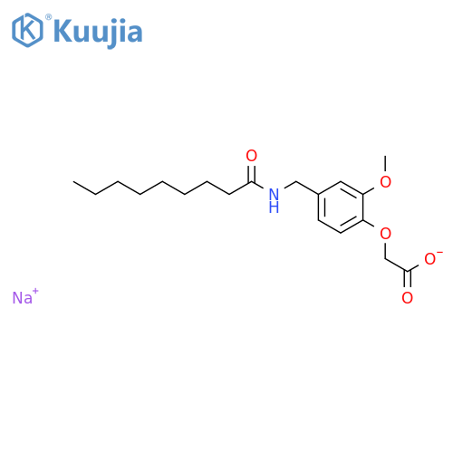 Acetic acid,2-[2-methoxy-4-[[(1-oxononyl)amino]methyl]phenoxy]-, sodium salt (1:1) structure