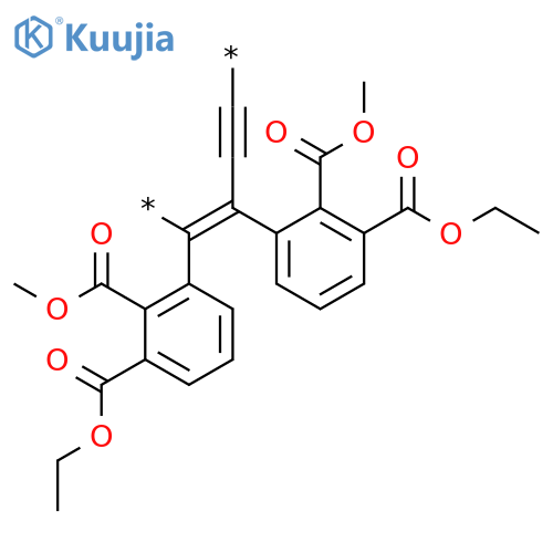 Poly[1,2-bis[(ethoxycarbonyl)(methoxycarbonyl)phenyl]-1-buten-3-yne-1,4-diyl] structure