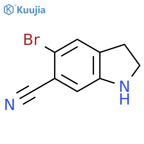 5-bromo-2,3-dihydro-1H-Indole-6-carbonitrile structure