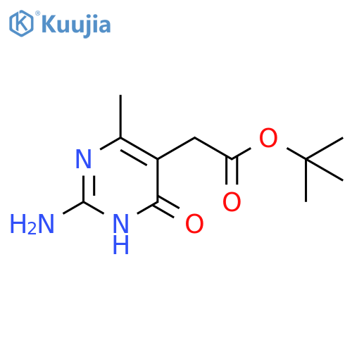 Tert-butyl 2-(2-amino-4-methyl-6-oxo-1,6-dihydropyrimidin-5-yl)acetate structure