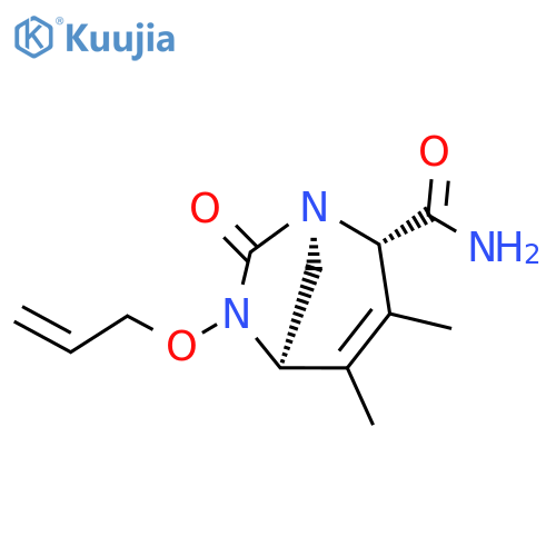 (1R,2S,5R)-3,4-Dimethyl-7-oxo-6-(2-propen-1-
yloxy)-1,6-diazabicyclo[3.2.1]oct-3-ene-2-
carboxamide structure