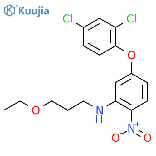 Benzenamine, 5-(2,4-dichlorophenoxy)-N-(3-ethoxypropyl)-2-nitro- structure