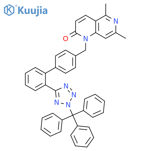 1,6-Naphthyridin-2(1H)-one, 5,7-dimethyl-1-[[2'-[2-(triphenylmethyl)-2H-tetrazol-5-yl][1,1'-biphenyl]-4-yl]methyl]- structure