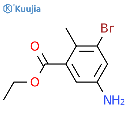 Benzoic acid, 5-amino-3-bromo-2-methyl-, ethyl ester structure