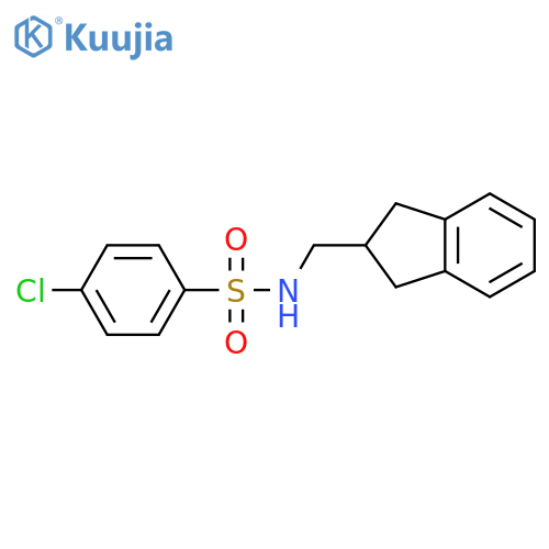 Benzenesulfonamide, 4-chloro-N-[(2,3-dihydro-1H-inden-2-yl)methyl]- structure
