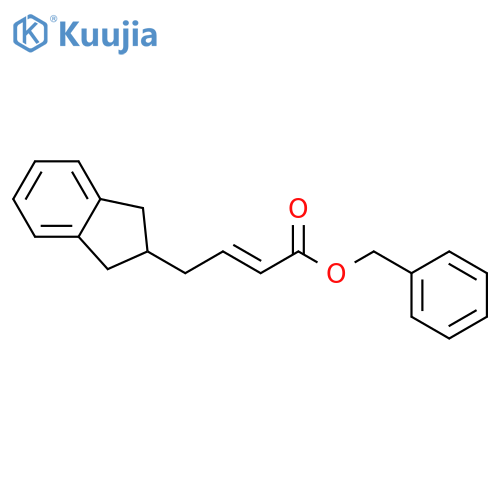 2-Butenoic acid, 4-(2,3-dihydro-1H-inden-2-yl)-, phenylmethyl ester structure
