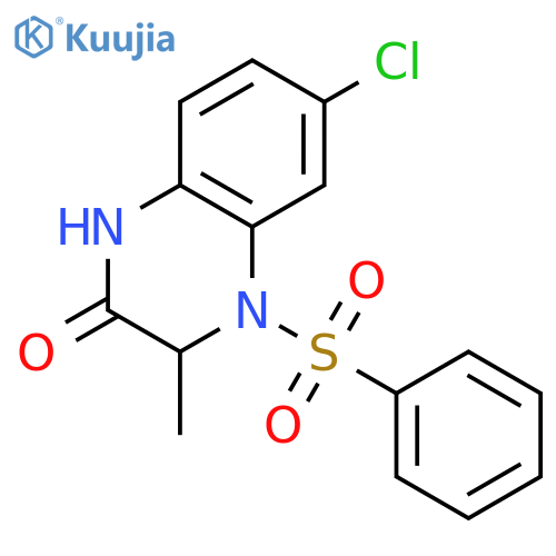 2(1H)-Quinoxalinone, 6-chloro-3,4-dihydro-3-methyl-4-(phenylsulfonyl)- structure