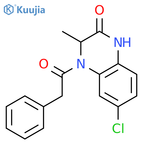 2(1H)-Quinoxalinone, 6-chloro-3,4-dihydro-3-methyl-4-(phenylacetyl)- structure
