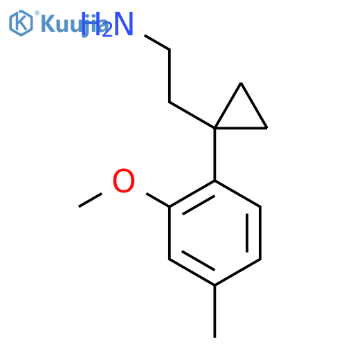 2-1-(2-methoxy-4-methylphenyl)cyclopropylethan-1-amine structure