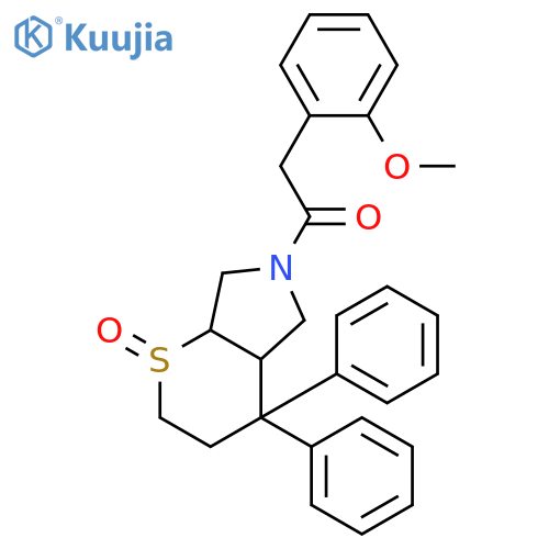 Thiopyrano[2,3-c]pyrrole,octahydro-6-[(2-methoxyphenyl)acetyl]-4,4-diphenyl-, 1-oxide, (1a,4aa,7aa)- (9CI) structure