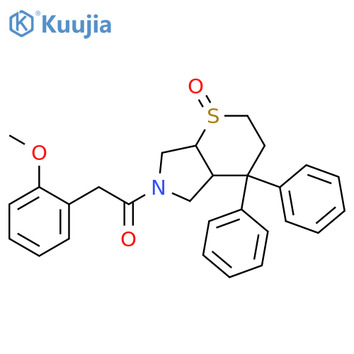 Thiopyrano[2,3-c]pyrrole,octahydro-6-[(2-methoxyphenyl)acetyl]-4,4-diphenyl-, 1,1-dioxide, cis- (9CI) structure