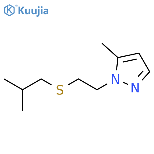 1H-Pyrazole, 5-methyl-1-[2-[(2-methylpropyl)thio]ethyl]- structure