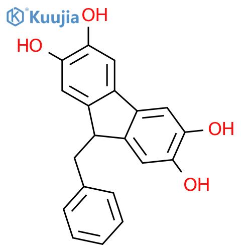 9H-Fluorene-2,3,6,7-tetrol, 9-(phenylmethyl)- structure