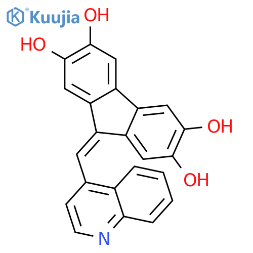 9H-Fluorene-2,3,6,7-tetrol, 9-(4-quinolinylmethylene)- structure