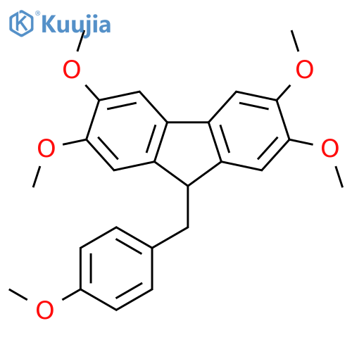 9H-Fluorene, 2,3,6,7-tetramethoxy-9-[(4-methoxyphenyl)methyl]- structure