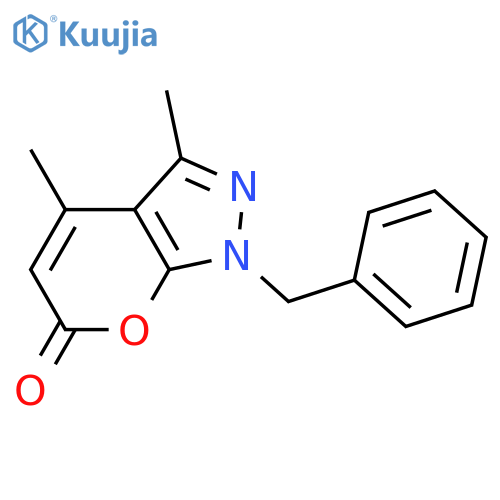 Pyrano[2,3-c]pyrazol-6(1H)-one, 3,4-dimethyl-1-(phenylmethyl)- structure