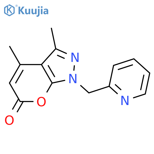 Pyrano[2,3-c]pyrazol-6(1H)-one, 3,4-dimethyl-1-(2-pyridinylmethyl)- structure