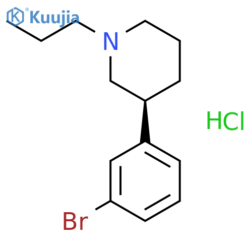 Piperidine, 3-(3-bromophenyl)-1-propyl-, hydrochloride, (S)- structure