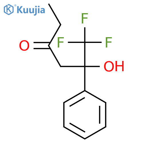 3-Hexanone, 6,6,6-trifluoro-5-hydroxy-5-phenyl- structure