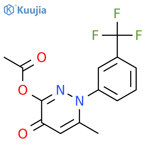m-Trifluoromethyl phenyl-1 dihydro-1,4 acetoxy-3 oxo-4 methyl-6 pyridazine [French] structure