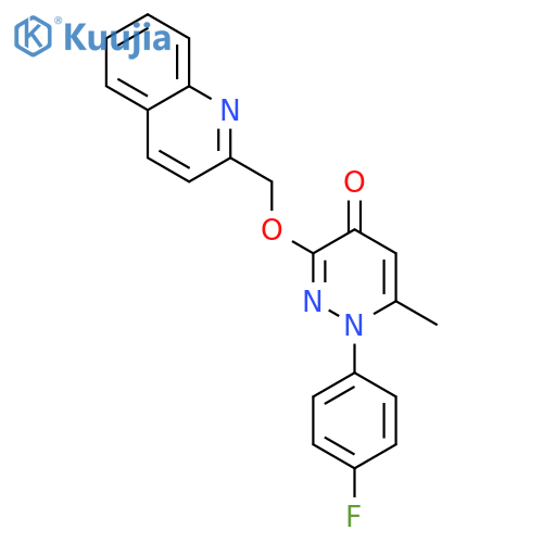 4(1H)-Pyridazinone,1-(4-fluorophenyl)-6-methyl-3-(2-quinolinylmethoxy)- structure