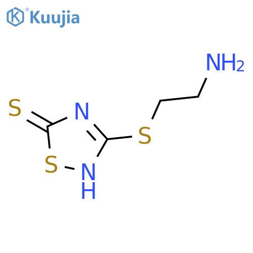 1,2,4-Thiadiazole-5(2H)-thione, 3-[(2-aminoethyl)thio]- structure