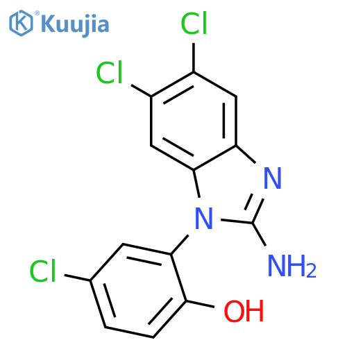Phenol, 2-(2-amino-5,6-dichloro-1H-benzimidazol-1-yl)-4-chloro- structure