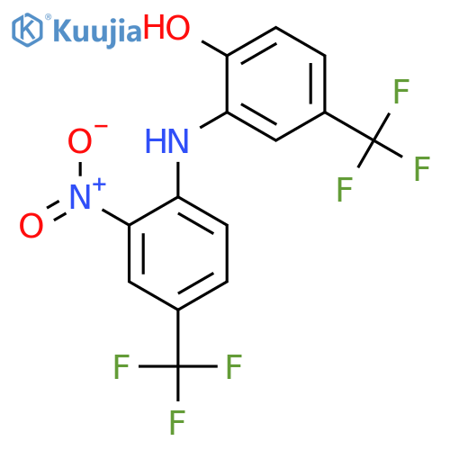 Phenol, 2-[[2-nitro-4-(trifluoromethyl)phenyl]amino]-4-(trifluoromethyl)- structure